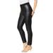 Plus Size Women's Faux-Leather Legging by Roaman's in Black (Size 5X) Vegan Leather Stretch Pants