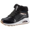 Schnürboots SKECHERS "UNO-COZY ON AIR", Kinder, Gr. 32, schwarz, Lederimitat, modisch, Schuhe, mit Air-Cooled Memory Foam