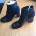 Zara Shoes | Navy Leather Ankle Boots | Color: Blue | Size: 10