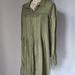 Anthropologie Dresses | Anthropologie Pintuck Shirt Dress Button-Down Long Sleeve Green Meltaic | Color: Green/Silver | Size: M
