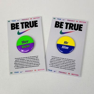 Nike Accessories | Nike Be True He / Him And They / Them Lot Of Lapel Pins | Color: Blue/Purple | Size: Unisex