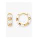 Kate Spade Jewelry | $48 Kate Spade Rare Form Huggie Hoop Earrings White Striped | Color: Gold/White | Size: Os