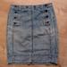 Free People Skirts | Free People Vtg Jean Skirt High Waisted Button Front Nautical Sailor Modest 4 | Color: Blue | Size: 4