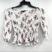 American Eagle Outfitters Tops | American Eagle Outfitters - White Floral Peasant Boho Ruffle Top - Size Small | Color: Blue/White | Size: S