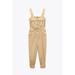 Zara Pants & Jumpsuits | Brand New Zara Poplin Cargo Jumpsuit | Color: Tan | Size: S