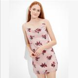 American Eagle Outfitters Dresses | American Eagle Pink Velvet Floral Cowl Neck Slip Mini Dress Size Xs | Color: Pink | Size: Xs