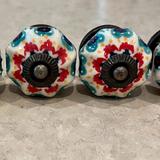 Anthropologie Accents | Anthropologie Harlington Knobs (New In Box) Set Of 5 | Color: Blue/Red | Size: Os