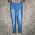 Free People Jeans | Free People Womens 27 High Rise Pull On Skinny Raw Hem Denim Blue Jeans Casual | Color: Blue | Size: 27