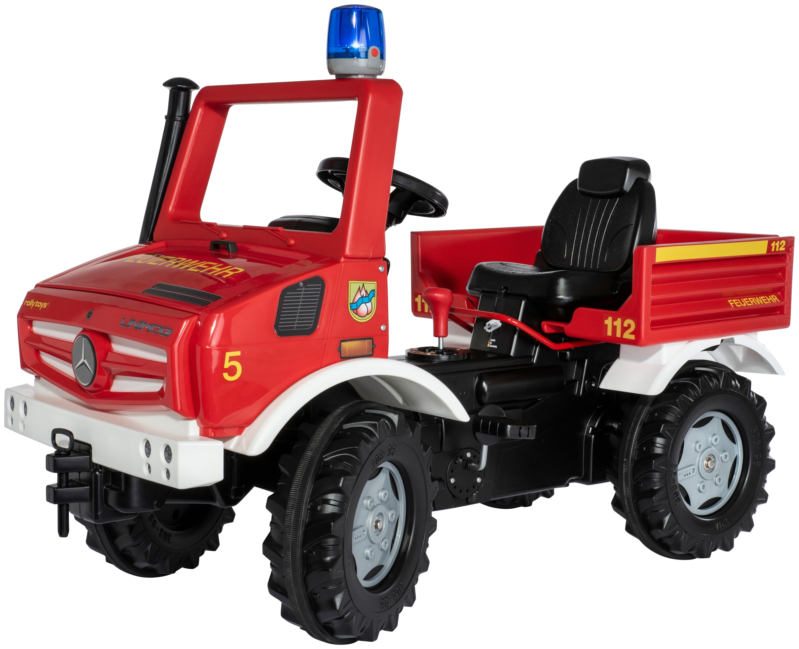 Tretfahrzeug ROLLY TOYS "rollyUnimog Fire", rot, Tretfahrzeuge, KinderB:118cm H:81cm T:54cm, inkl. rollyFlashlight, B:118cm H:81cm T:54cm Image