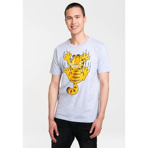 „T-Shirt LOGOSHIRT „“Garfield Scratches““ Gr. XXXL, grau Herren Shirts T-Shirts mit witzigem Frontprint“