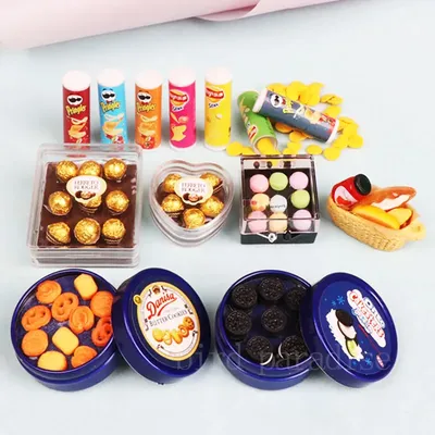 Miniatrue – Mini boîtes alimentaires pour biscuits au chocolat pommes de terre Chips jouets jeux