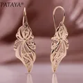 PATAYA-Boucles d'oreilles longues en or rose pour femmes boucles d'oreilles pendantes