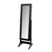 Tall Dark Cherry Standing Mirror with Storage