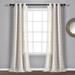 Lush Decor Farmhouse Textured Grommet Sheer Window Curtain Panel Pair