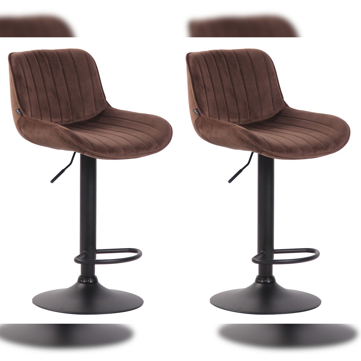 CLP 2er Set Barhocker Lentini Samt braun/schwarz Image