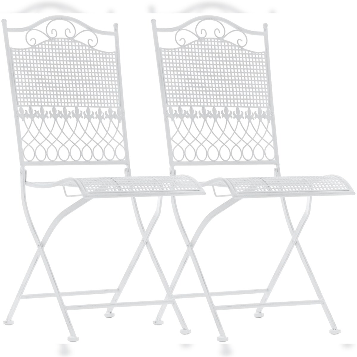 CLP 2er Set Gartenstühle Kiran Metall HBT: 91x41x50 cm weiß Image