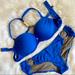 Victoria's Secret Swim | 36a Vs Victoria’s Secret Bombshell Miraculous Adds-2cups Tback Racer Bikini Swim | Color: Blue/Gold | Size: 36a/M Gold Big Hoop Sides Bikini