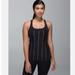 Lululemon Athletica Tops | Lululemon First Base Black White Pin Stripe Tank Top Size 4 | Color: Black | Size: 4