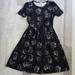 Lularoe Dresses | Lularoe Amelia Dress Black Roses | Color: Black/White | Size: S