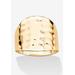 Women's Yellow Gold-Plated Hammered Style Cigar Band Ring (5Mm) Jewelry by PalmBeach Jewelry in Gold (Size 10)