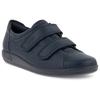 Klettschuh ECCO "SOFT 2.0", Damen, Gr. 40, blau (marine), Leder, sportlich, Schuhe, Halbschuh, Freizeitschuh mit Klettverschlüssen