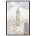 Oliver Gal New York Inkwash Skyscraper City Sketch Modern White - Picture Frame Graphic Art Canvas in Black | 45 H x 30 W x 1.75 D in | Wayfair