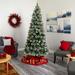 The Holiday Aisle® 10' H Green Pine Flocked/Frosted Christmas Tree w/ 850 LED Lights in White | 57 W x 21 D in | Wayfair