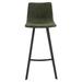 George Oliver Elland Modern Upholstered Leather Bar Stool w/ Iron Legs & Footrest Set Of 2 Metal in Green | 19 H x 36 W x 20 D in | Wayfair