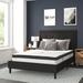 Lark Manor™ Aluino Tufted Platform Bed w/ 10in. Pocket Spring Mattress Upholstered/Metal/Polyester in Black | 50.75 H x 59 W x 81 D in | Wayfair