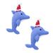 The Holiday Aisle® Dolphin Santa Hanging Figurine Ornament Set of 2 Fabric in Blue | 5 H x 1 W x 3 D in | Wayfair A68CAE22B0E64DF9A91A351309D947F6