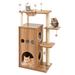Tucker Murphy Pet™ 52" Camallea Modern Tower Multilevel Play Center w/ Hammock Cat Tree Manufactured Wood in Brown | 52 H x 23.5 W x 16 D in | Wayfair