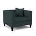 Armchair - Wade Logan® Banelly 43" W Tufted Polyester Armchair Fabric in Black/Brown | 31 H x 43 W x 36 D in | Wayfair
