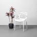 Brayden Studio® Aswar Cross Back Stacking Arm Chair Plastic/Acrylic in White | 33 H x 22 W x 22 D in | Wayfair AEBEDAFAF2914A9F923CD60A1448F972