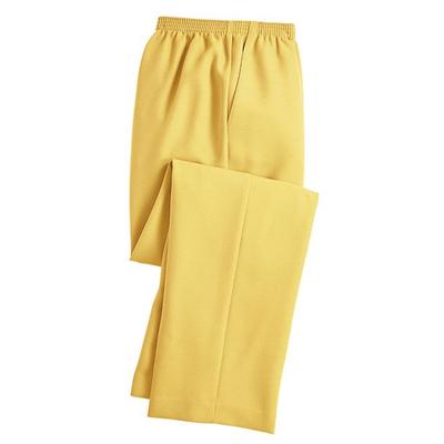 Haband Women's Alfred Dunner Classic Pull-on Pants, Lemon, Size 18 Womens Petite, WP - Petite