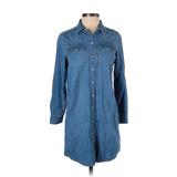 Old Navy Casual Dress - Shirtdress: Blue Print Dresses - Women's Size X-Small Petite