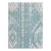 Blue/White 144 x 108 x 0.13 in Area Rug - The Twillery Co.® Medford Geometric Machine Woven Rectangle Indoor/Outdoor Area Rug in Light Aqua/Ivory | Wayfair