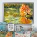 Winston Porter Autumn Lake & Orange Leaves Ii - Picture Frame Painting on Canvas Metal in Green/Orange/Yellow | 1.5 D in | Wayfair