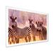 Ebern Designs African Zebra Family Portrait - Photograph on Canvas in Black/Indigo/White | 8 H x 12 W x 1 D in | Wayfair