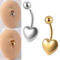 Piercing de nombril coeur d'amour bijoux de corps anneau de nombril porte-documents en acier