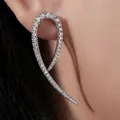 Huitan – boucles d'oreilles longues pour femmes mode polyvalente Simple élégant pour mariée