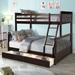 Contemporary Style Twin-Over-Full Bunk Bed with Ladders and Two Storage Drawers,Versatility Galore,Solid Construction