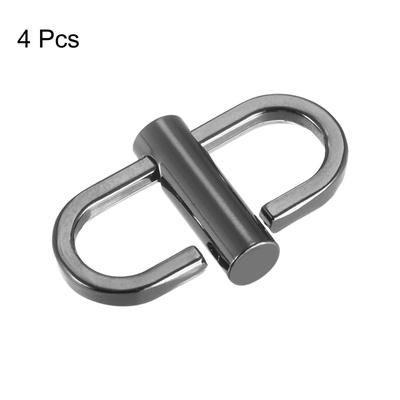 Adjustable Metal Buckles, 4Pcs 22x10mm Chain Shortener Bag Strap Clasps, Black - Dark Grey