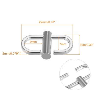 Adjustable Metal Buckles, 4Pcs 22x10mm Chain Shortener Bag Strap Clasps, Silver - Silver Tone