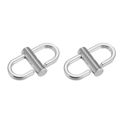 Adjustable Metal Buckles, 2Pcs 22x10mm Chain Shortener Bag Strap Clasps, Silver - Silver Tone