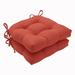Pillow Perfect Outdoor Rave Coral Deluxe Tufted Chairpad (Set of 2) - 17 X 17.5 X 4