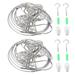 5.3 Ft Steel Wall Hanging Photo Wire with 12 Heart Shape Clips, 2 Pack Silver