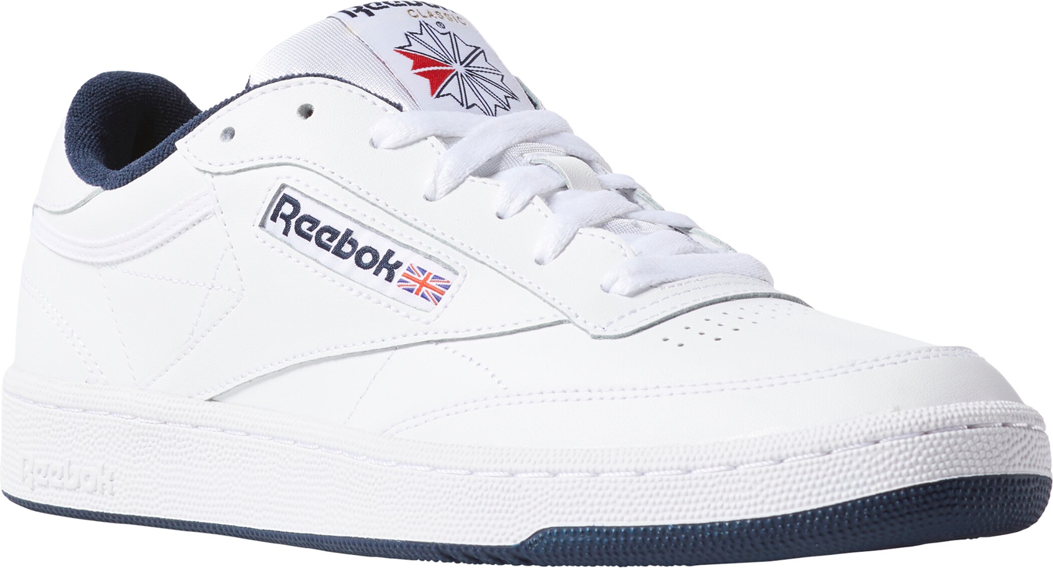 Sneaker REEBOK CLASSIC "CLUB C 85", Herren, Gr. 43, blau (weiß, navy), Leder, Schuhe Skaterschuh Herrenschuh Sneaker low Sneaker Retrosneaker
