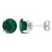 Belk & Co Lab Created 3.75 Ct Tgw Created Emerald Stud Earrings In Sterling Silver, White