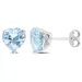 Belk & Co 4 Ct Tgw Heart Shape Blue Topaz - Sky Earrings In Sterling Silver, White