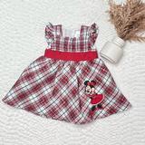 Disney Dresses | Disney Minnie Mouse Holiday Dress Size 6-9m | Color: Red/White | Size: 6-9mb